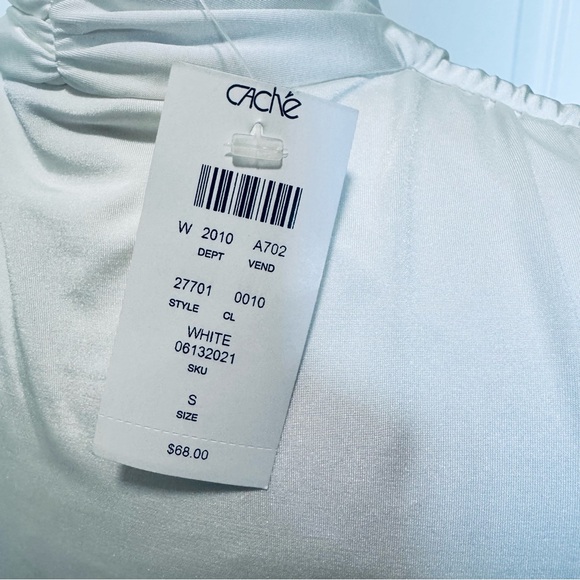 Cache White Ruched Blouse - Picture 5 of 14